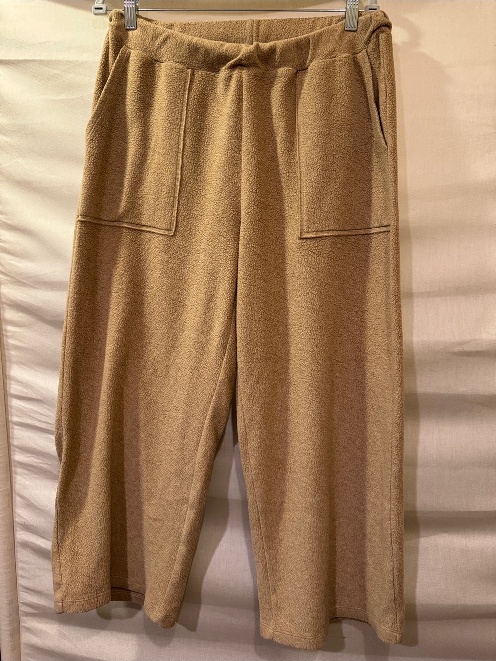 Madewell Camel/Tan Fleece Wide-Leg Joggers Size M